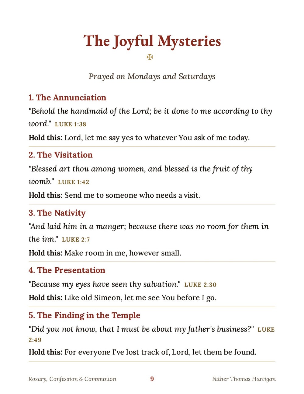 Joyful mysteries page